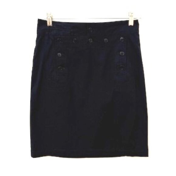 Lauren Ralph Lauren Nautical Sailor Style Skirt Button Front Corset Back Blue 4 - Picture 1 of 5